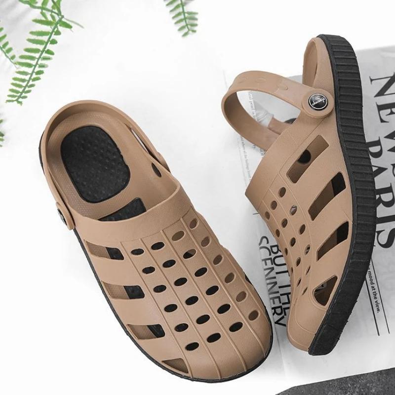 Fashion With Platform Men's Sandal Height Descount Number 41 Daily Use Comfortable Trend 2025 New Arrival Casual Color Pvc 39 Male Shoe