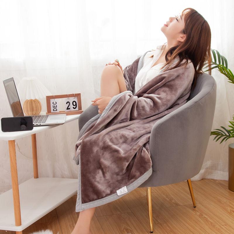 Blanket Single Person Flannel Blanket Office Thick Air Conditioning Nap Blanket