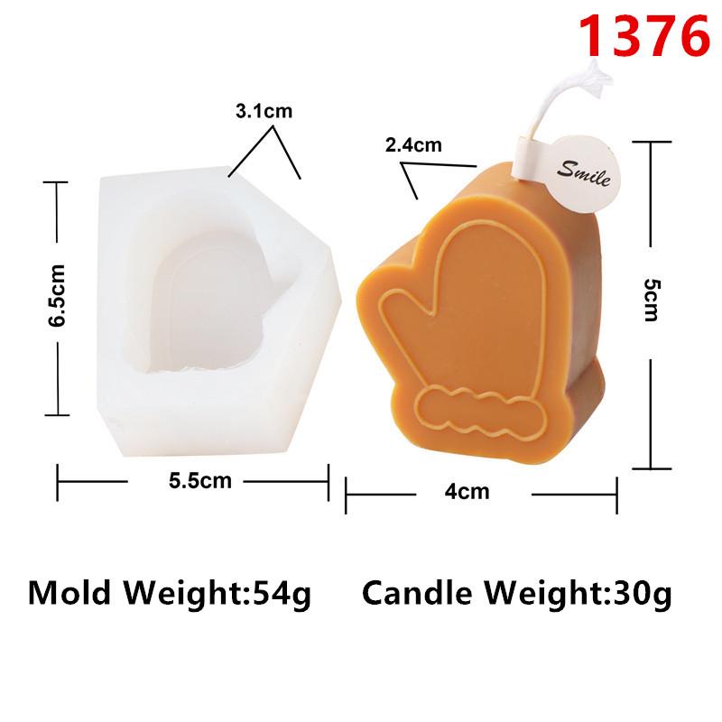 3D Christmas Silicone Xmas Bell Snowmen Gingerbread House Candle Mold DIY Cookie Gingerbread Candle Candy Fondant Baking Mold