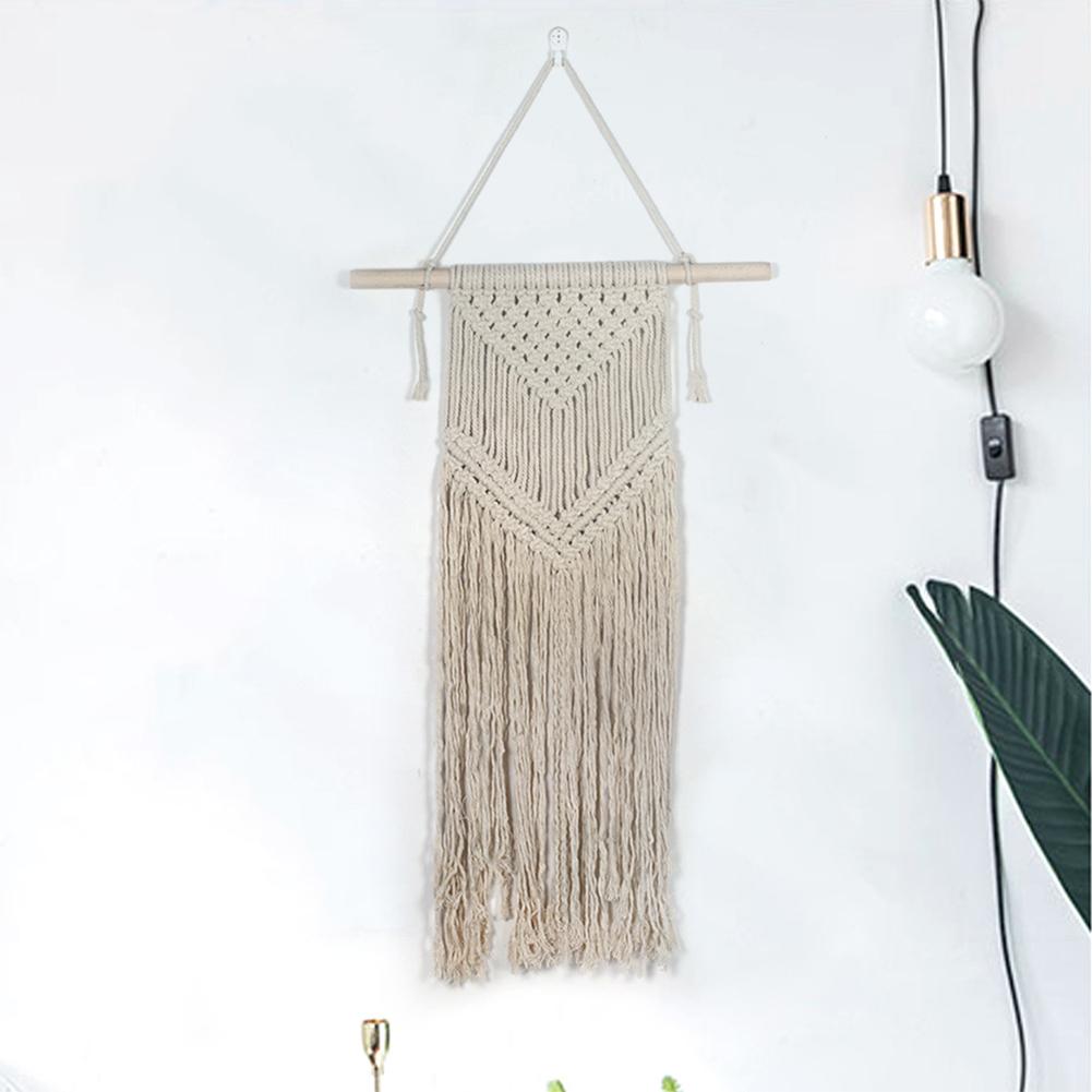 

Pure Cotton Tapestry Hand Woven Cotton Tassel Hanging Tapestry for Living Room Wall Decor Beautiful Apartment Dorm Room Decoration MS7043 beige 45*77