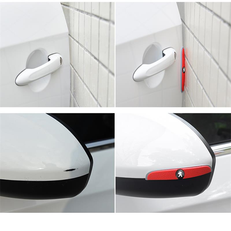 4 szt. Naklejki Paski Antykolizyjne na Lusterka Boczne Drzwi Samochodowe Akcesoria Do Peugeot 206 307 308 207 3008 208 407 508 2008 5008