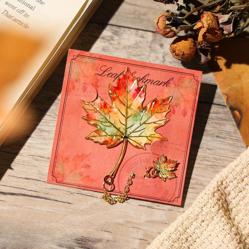 Leaf Shape Metal Bookmark Retro Elegant Vintage Book Clip Chinese Style Classical High Appearance Cultural Creative Souvenir
