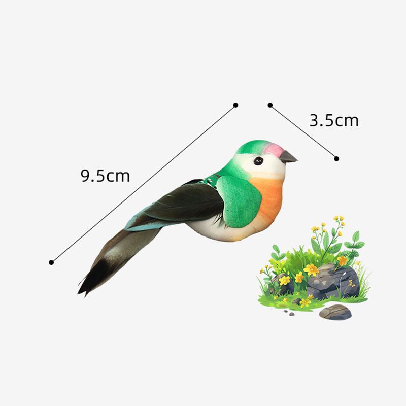6 Stück Realistische Simulierte Vogeldekoration Mit Natürlichen Federn Und Lebendigen Farben Perfekt Für Garten Hof Haus Party Dekoration Schmuckstück