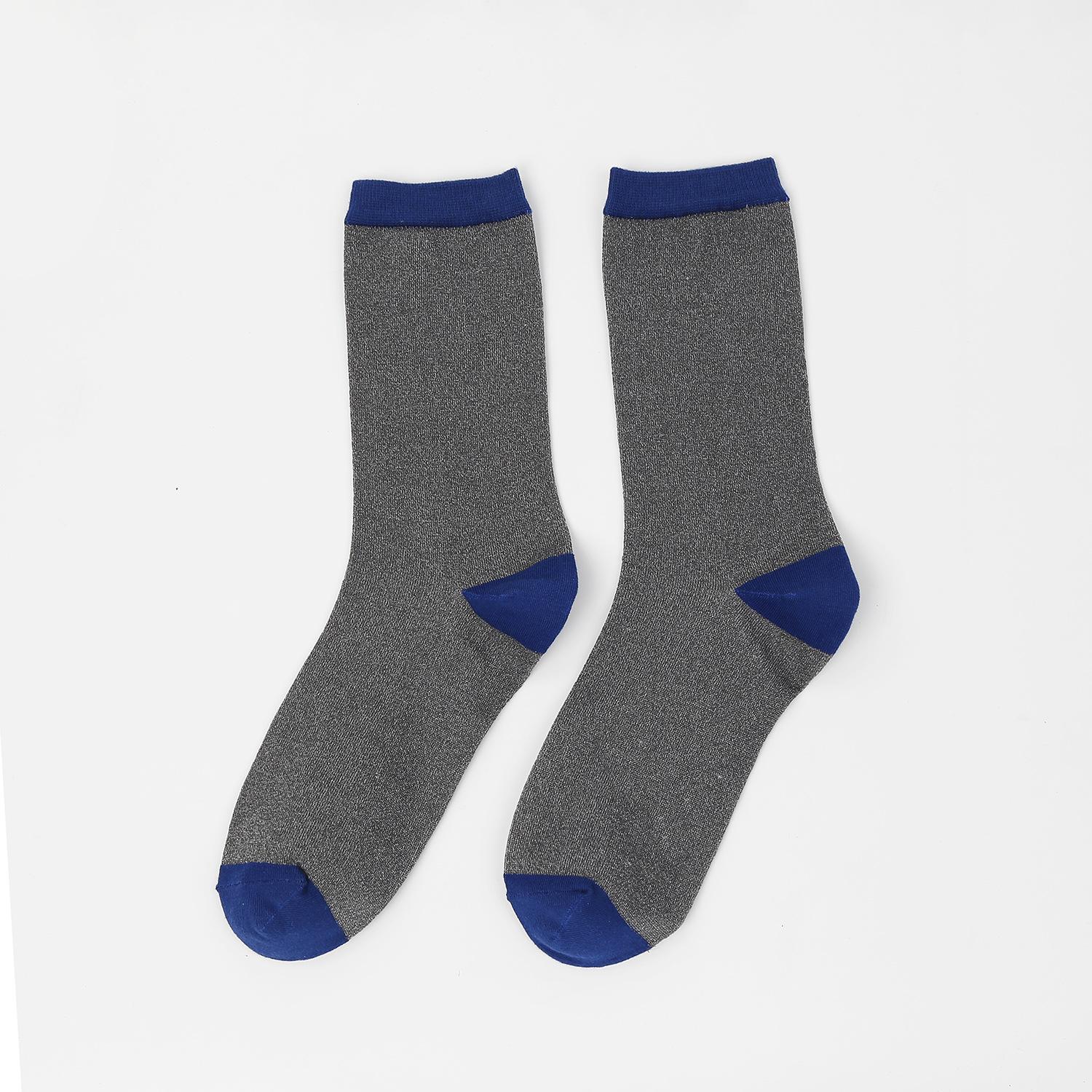 

Весна и лето Новые женские носки с золотой и серебряной проволокой и двойным винтом, с грибковым краем, подходящие по цвету, яркие шелковые носки средней длины average size