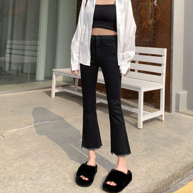 Women's Fashion High-Waisted Micro-Flare Jeans - Summer Thin, Elastic, and Versatile Design