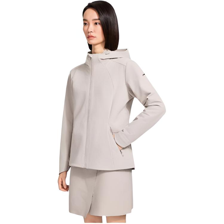 Li-Ning Honor Gold Standard Series Windproof Fleece Hooded Solid Color Zipper Versatile Sports Jacket Women jackets AFDWB70-1