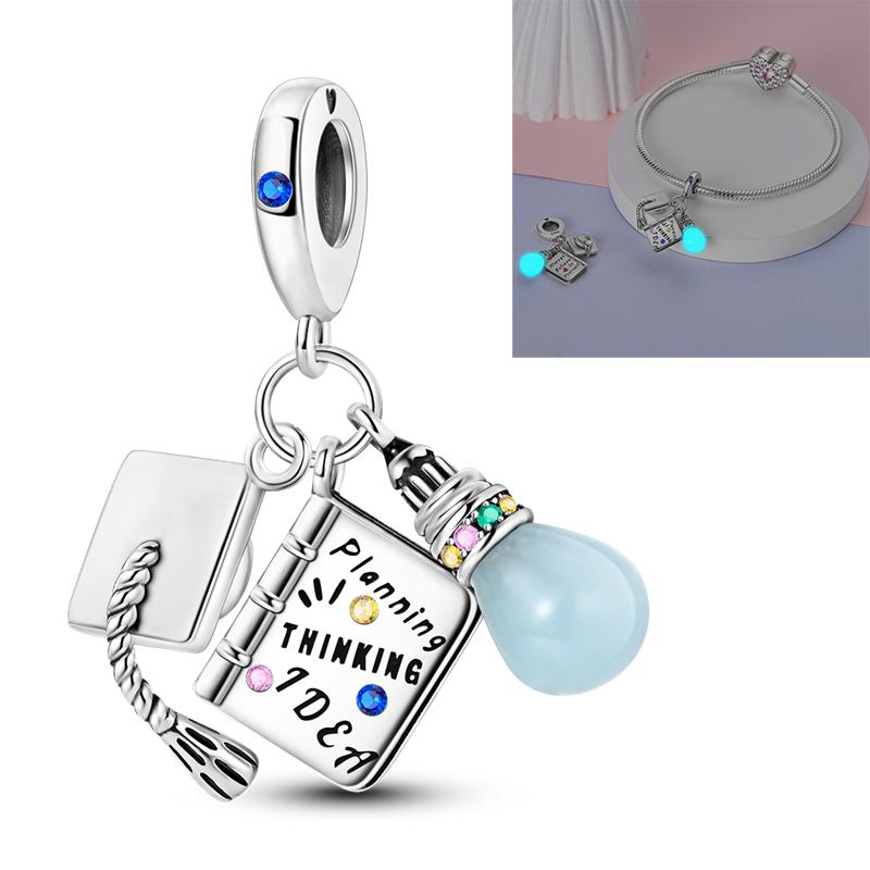 Copper Happy Graduation Pendants Owl Bachelor'S Hat Charms Beads Fit Original Diy Bracelet Gift Women Jewelry