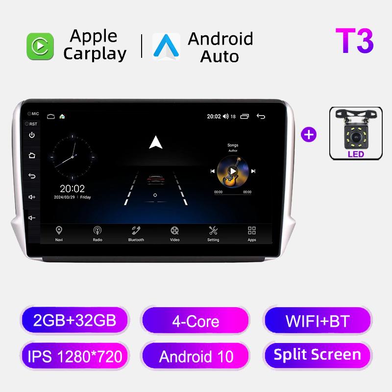 Android 12 GPS Car Radio For Peugeot 2008 208 Series 2012-2018 Autoraido Stereo Navigation GPS Multimedia Video Carplay DVD