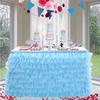 Multilayer Bright Tulle Table Skirt For Rectangle /Round Table, 6/9FT Cake Table Skirt For Birthday Wedding Banquet Table Decor