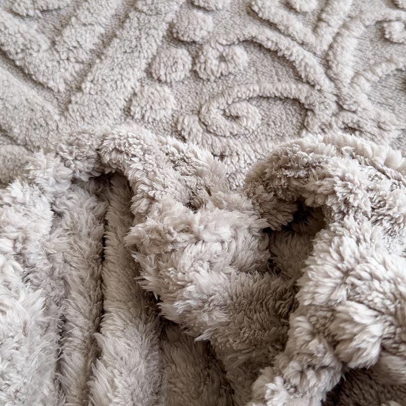 WOSTAR Winter Warm Coral Fleece Fitted Sheet Elastic Mattress Protector Cover Retro Style Bed Linens Luxury Double Bed King Size