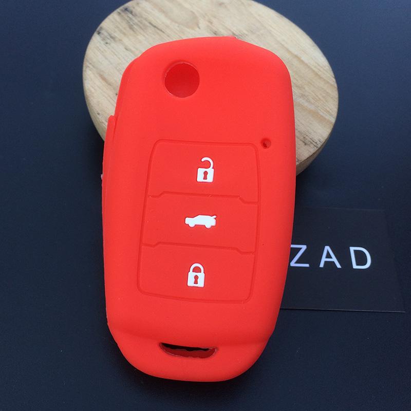 

ZAD silicone car key cover case skin holder set protector fob for Changan CS75 EADO CS35 RAETON CS15 V3 V5 V7 2button remote key красный