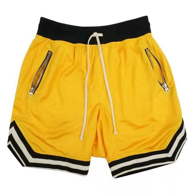 

Men s Mesh Basketball Shorts - Lightweight, Breathable, Five-Point Design for Running and Training S жёлтый
