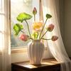 Long Stem Simulation Lotus Flower Green Plant Decorative Flower  Home Decoration