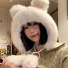 Warm Bear Ears Cute Plush Hat Female Autumn and Winter Face Little Student Hat Cycling Ear Protector Lei Feng Hat