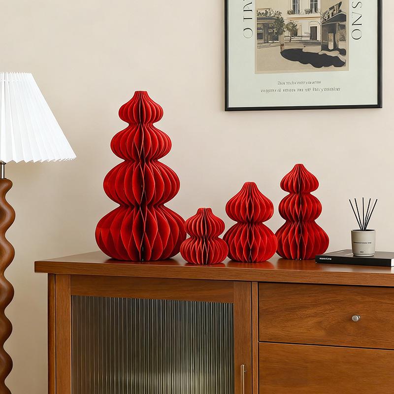 Chinese Red Gourd Paper Decorations for New Year and Spring Festival