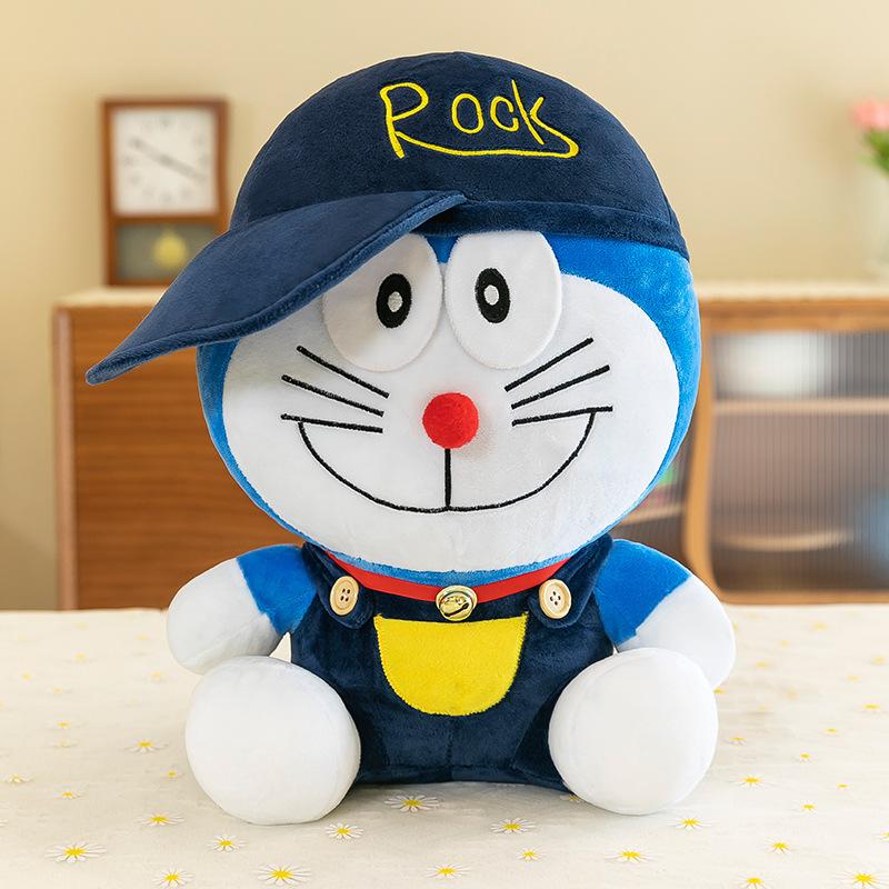 

Creative jingle cat doll robot cat dressed with hat Doraemon plush toy large cute children s gift 30cm/0.25kg