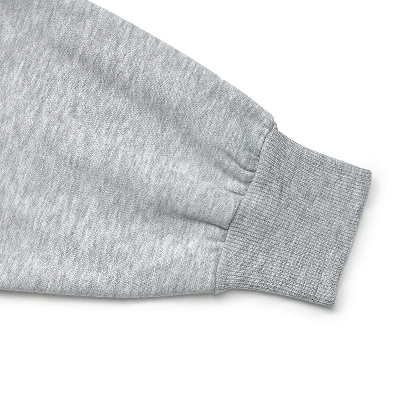100% Clothing: 2025 Autumn/Winter Women's Loose Plus Velvet Round Neck Light Gray Hoodie