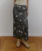 Teuwi Port Flower Mesh Banding Long Skirt