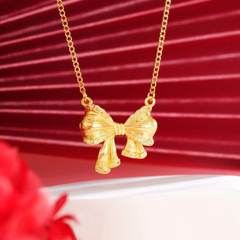 Fugitive Princess Bow Sweet Versatile Necklace Pendant