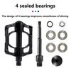 Aluminum Alloy Mountain Bicycles Pedals 4 Seal Bearings Nonslip Bicycles Pedals Wide Flat Cycling Pedals Enduring