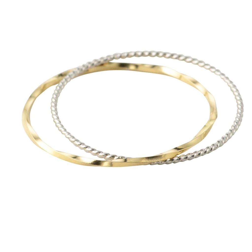 Precious 18K Yellow Gold and Platinum Pinky Ring Ring, 850, Women's (Size 9)