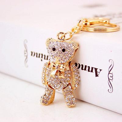 Coolxi Schmuck Kleiner Bär Cartoon Schlüsselanhänger Damen Taschenzubehör, Metallanhänger Schlüsselring