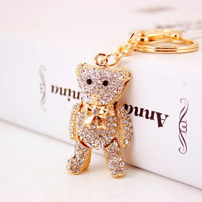 Coolxi Jewelry Little Bear Cartoon Keychain Women's Bag Accessory, Metal Pendant Keyring