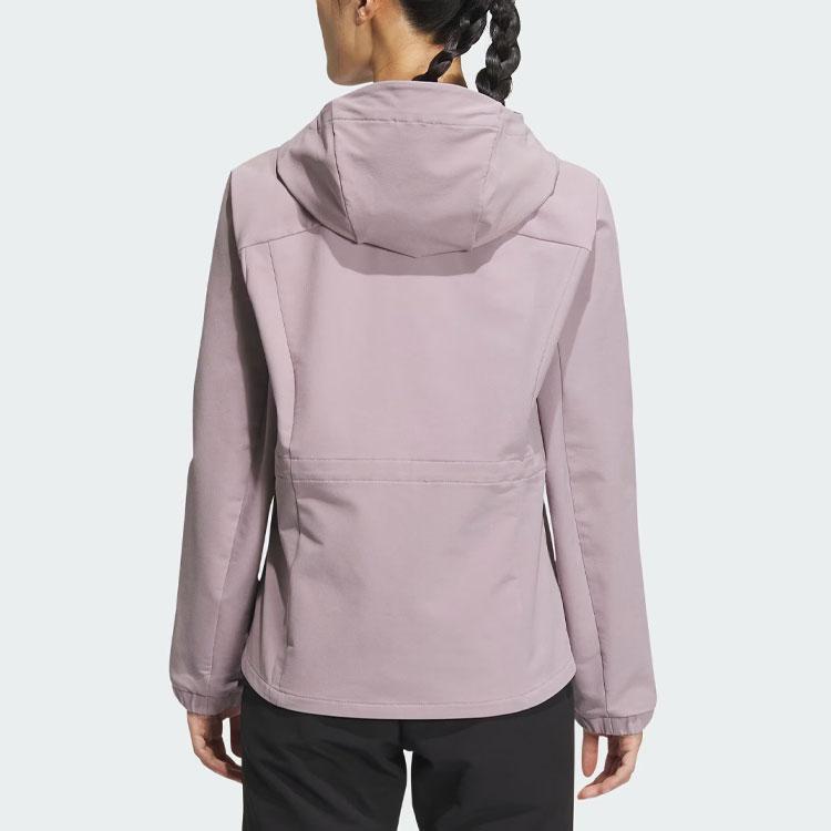 Adidas Wind.Rdy Softshell Brushed Jacket Solid Color Logo Outdoor Sports Softshell Jacket Women Jacket Lilac IW2789