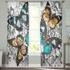 Flower Butterfly Tulle Curtains for Bedroom Living Room Chiffon Drapes Home Decor Sheer Window Treatments