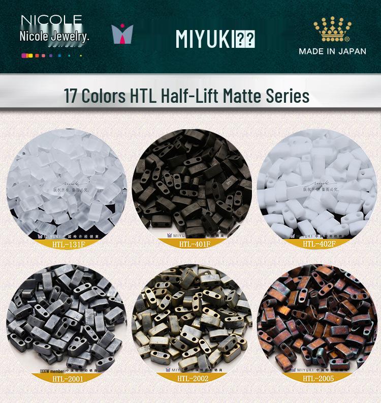 Miyuki Matná Série Half Tila Korálky 5x2.3x1.9mm, Balení 10g (DIY Korálkování)