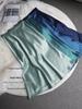 Acetic Acid Fabric Slimming Midi Skirt for Petite Women, A-Line, Mature, Drapey, Lustrous, Elastic Waist