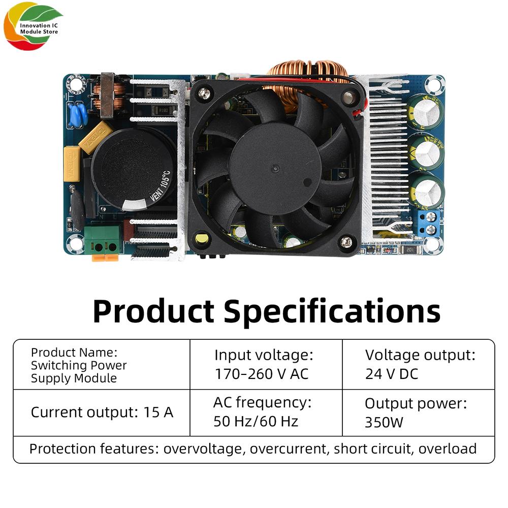 350W High Power AC-DC Switching Power Supply Module 220V to 24V Adjustable Voltage for Industrial Automation and LED Lighting