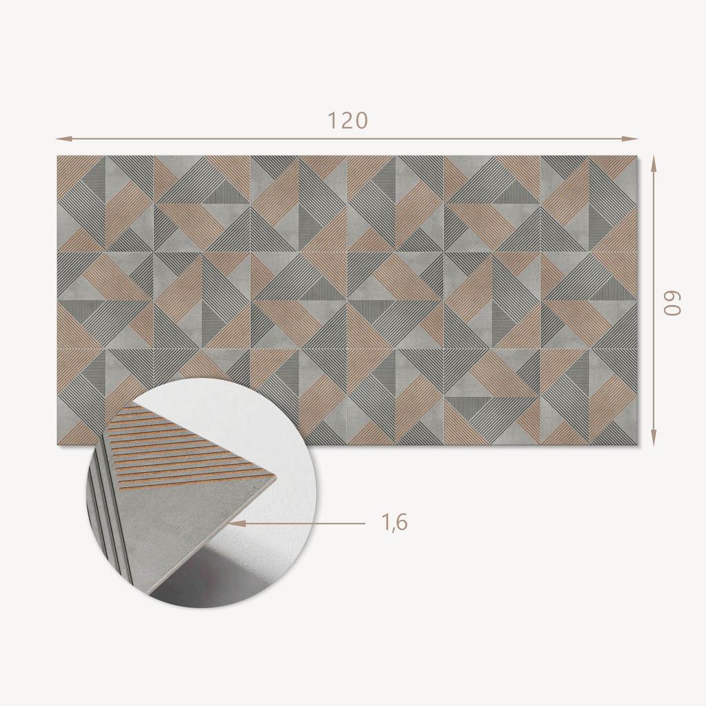 Naklejany Dekor Z Grafiką Do Przedpokoju Winylowy 120X60 Cm Geometryczny Wzór W Trójkąty