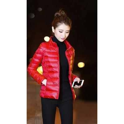 Women's Short Cotton Coat, New Korean Style Large Size Slim Fit Autumn and Winter Light Cotton Coat, Stand Collar Small Cotton Jacket