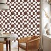 Wallpaper Casual Checkerboard Rust and White for Living Room and Bedroom 50x1000