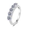 Yin Baichuan S925 Sterling Silver Women's Moissanite Princess Ring - 1 Carat