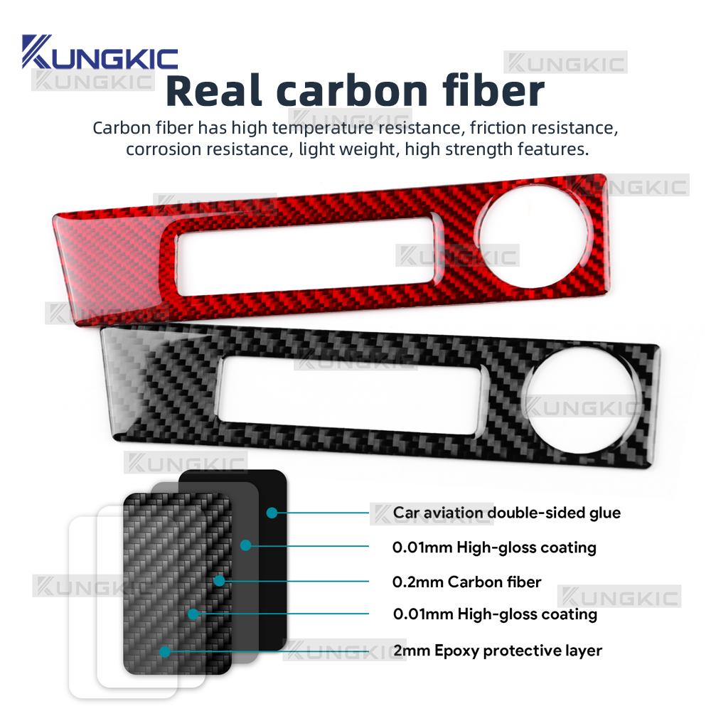 For SEAT Ateca 5F 2016-2025 For Cupra Ateca 5F 2018-2025 Real Soft Carbon Fiber Sticker LHD RHD Car USB Charging Port Frame Trim