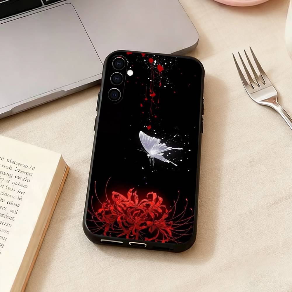 Ghoul R-Red Spider Lily Tokyo-o Phone Case For Samsung Galaxy A73,A72,A71,A70,A53,A52,A51,Others Soft Black Cover