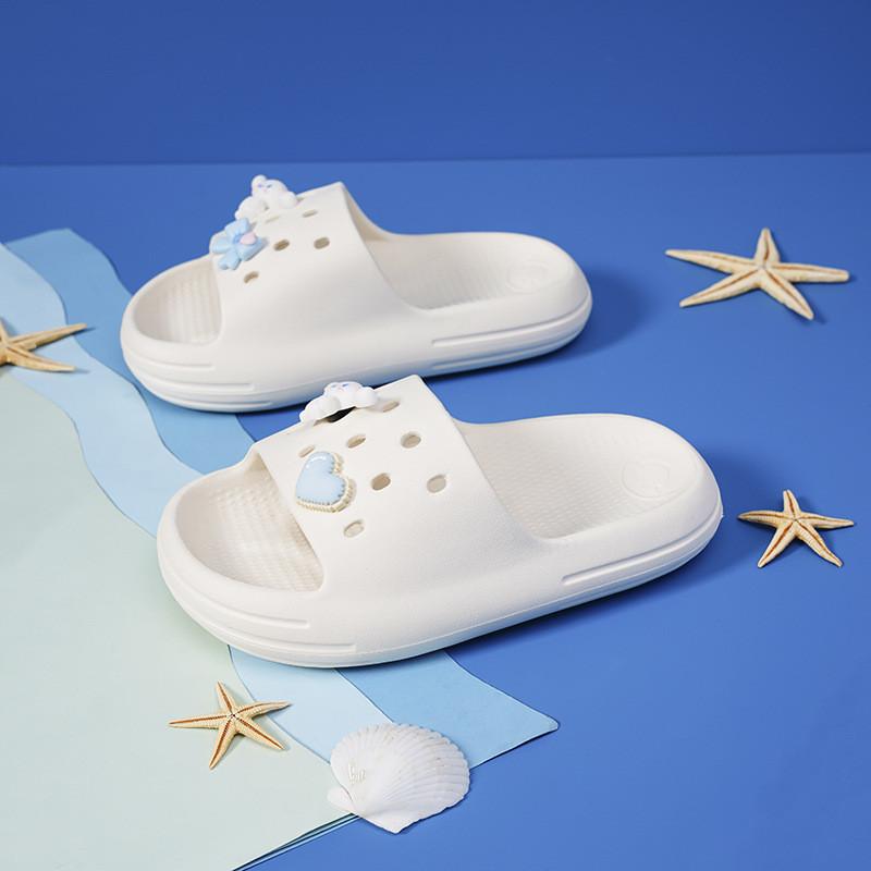 

Cozy And Safe Eva Slippers For Children Summer Indoor Nonslip Home Footwear For Kids 26-27 білий