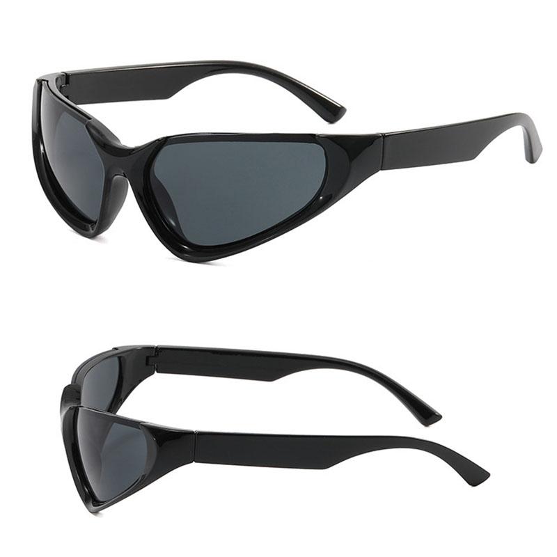 

Неполяризованные Панк Женские Мужские Квадратные Полуободковые Солнцезащитные очки Модные Кошачий глаз Популярные Сексуальные Очки серый/чёрный