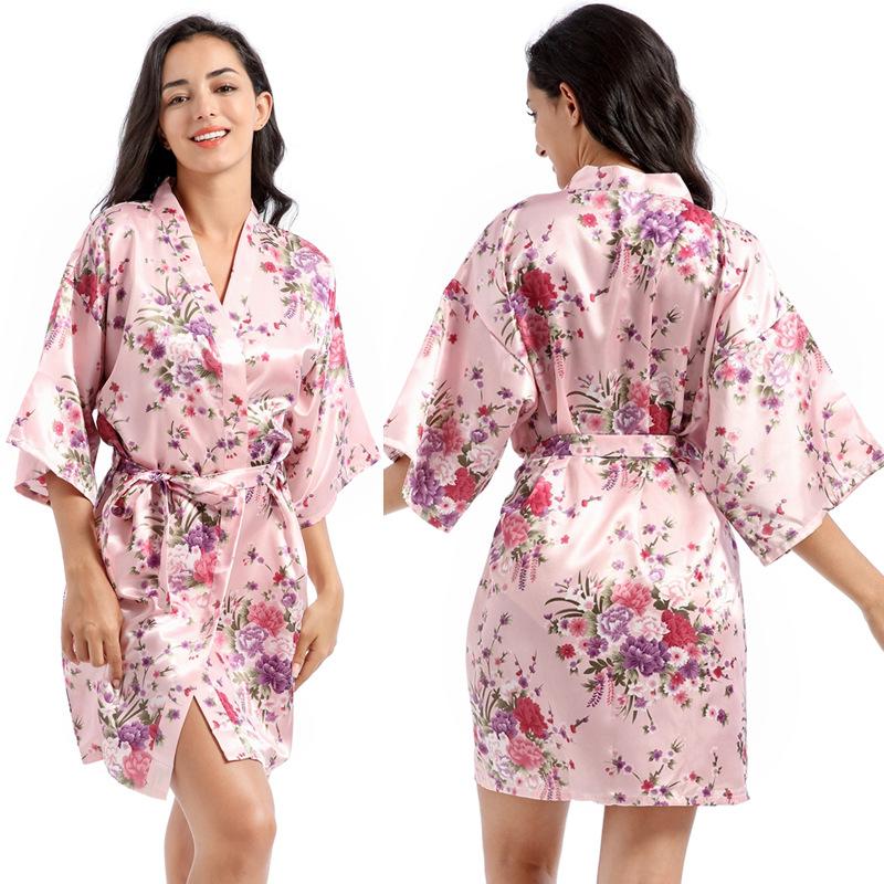 Plus Size Women's Summer Home Short Thin Loose Cardigan Pajamas