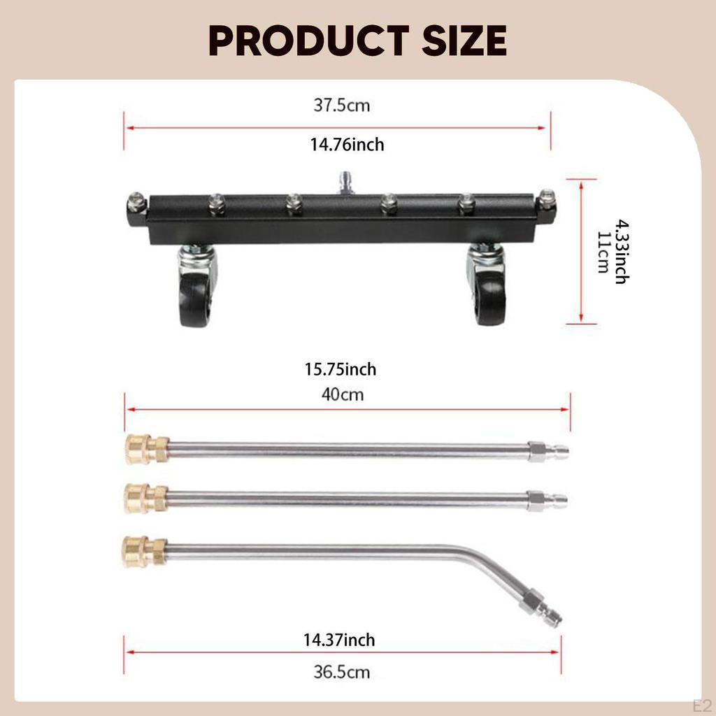 Pressure Washer Undercarriage Cleaner with Extension Wands Practical Wear Resistant Water Broom for