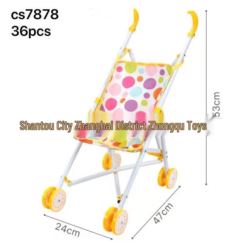 Foldable Girls' Playhouse Stroller with Street Stall Simulation
