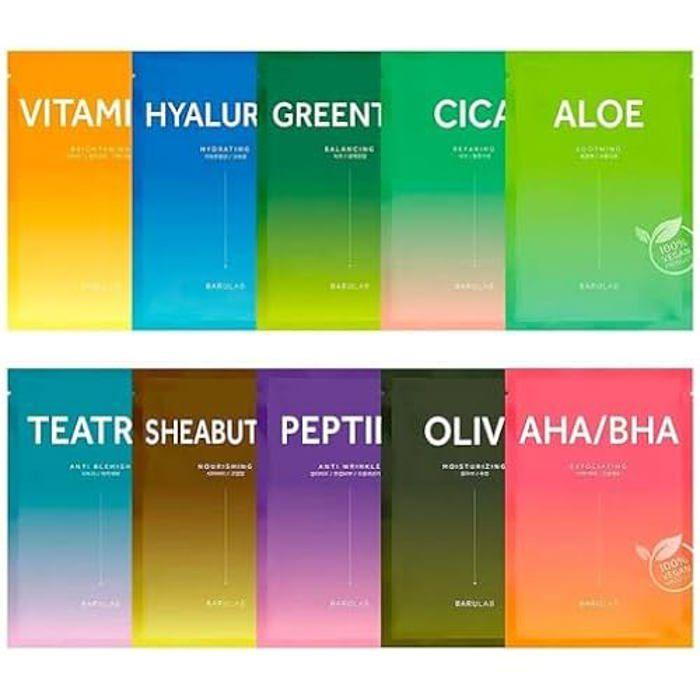 Feuchtigkeitsmaske in Tuchform - Barulab - 20 ml - Vegan - Hyaluronsäure - Grüner Tee