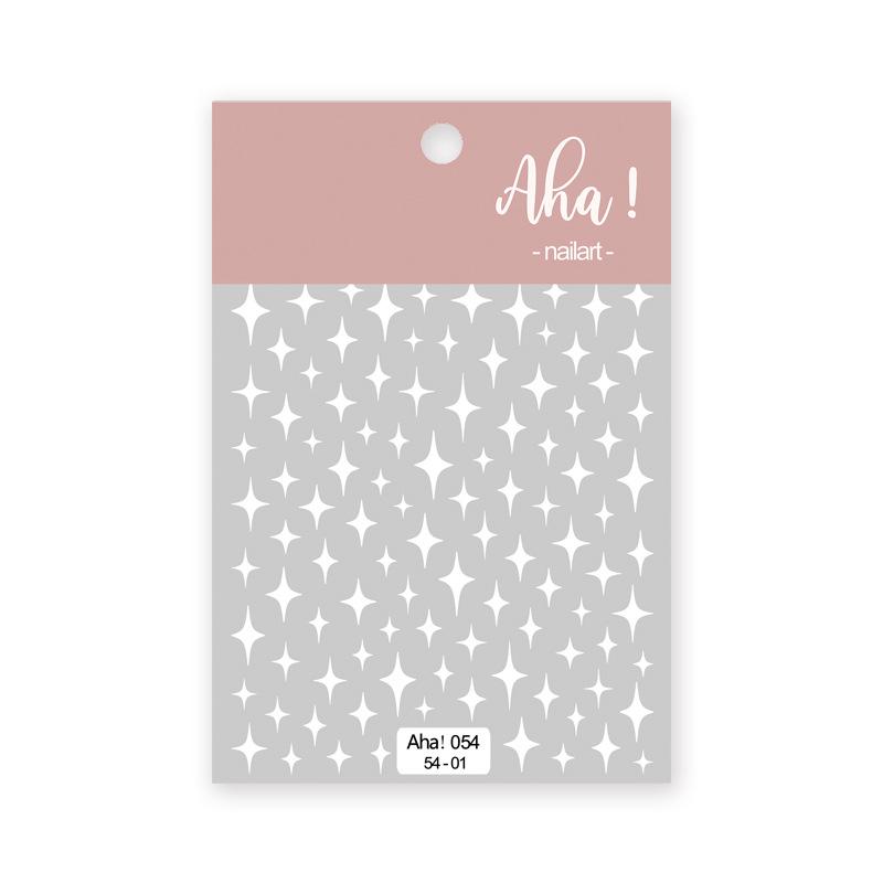 Aha Dreamy Starburst Nail Stickers - Cute Crescent & Star Designs in Gold, Silver, Black, White Decor.