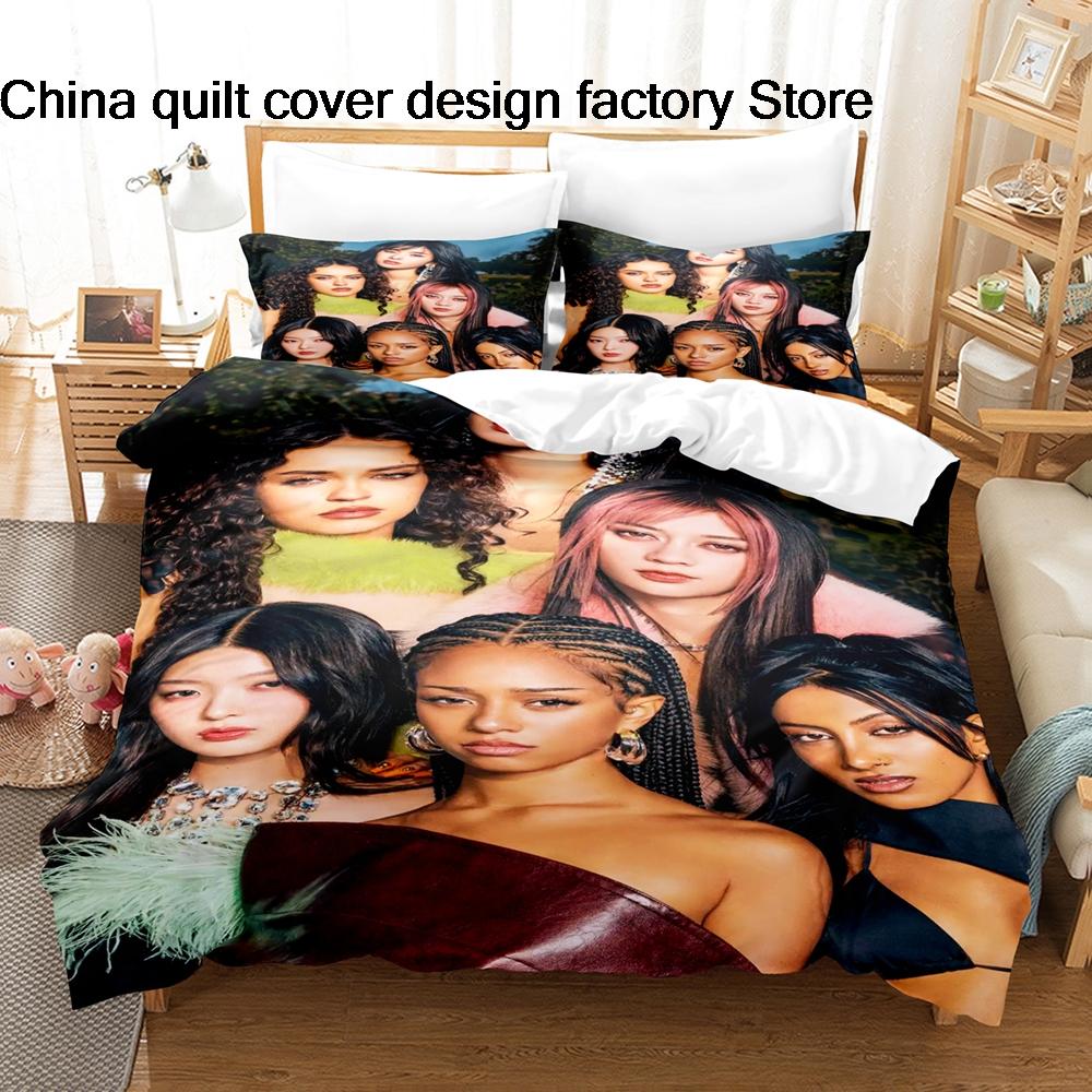 Hot Personality KATSEYE Bedding Set Single Twin Full Queen King Size Bed Set Kids Bedroom Duvetcover Sets Personality KATSEYE 2 135x200cm