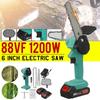 1200W 6 Inch Pruning ChainSaw Woodworking Cutter Power Tool Cordless Garden Logging Saw Electric Chain Saw With 2 Battery