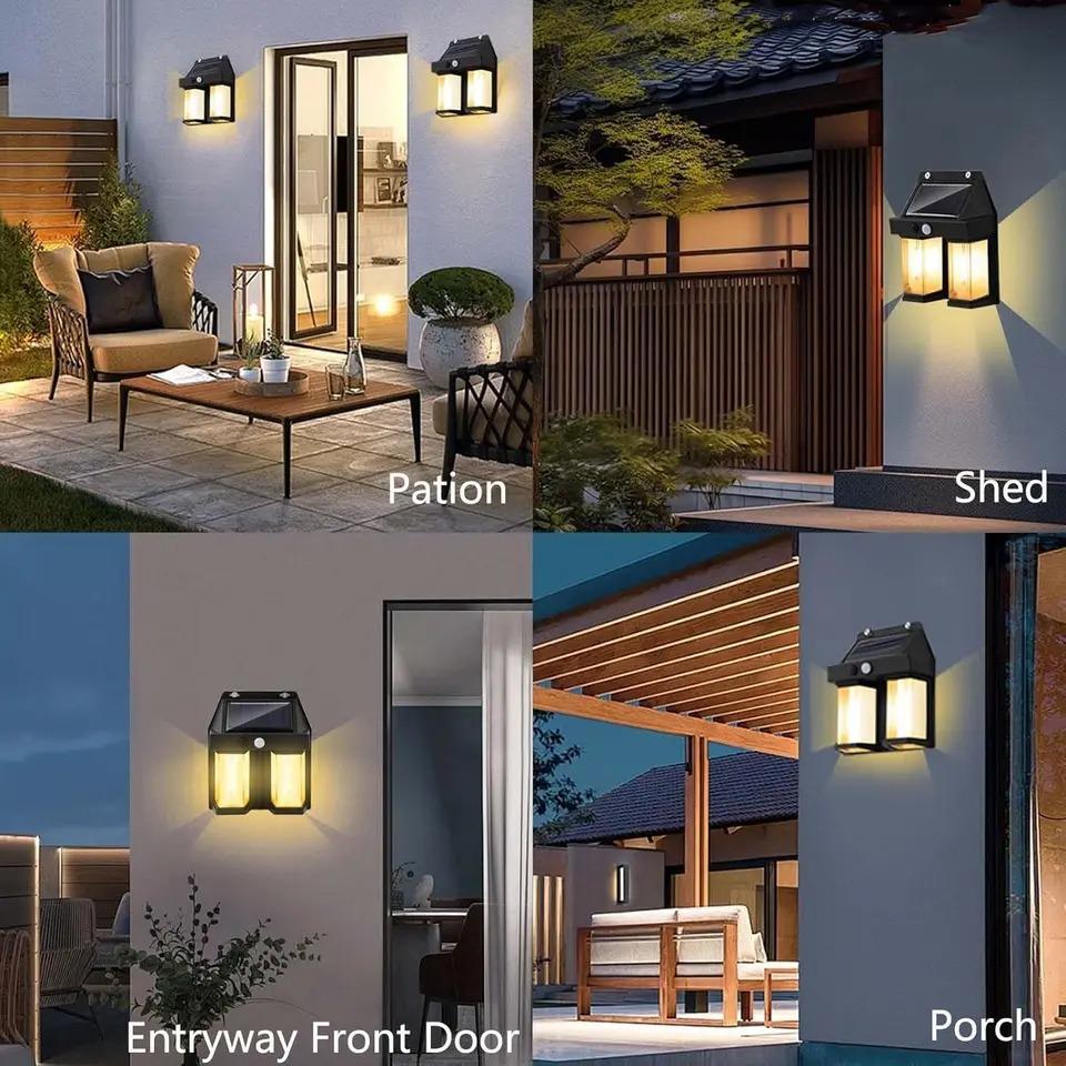 New Solar Tungsten Filament Lamp Outdoor Waterproof Intelligent Induction Wall Lamp Courtyard Garden Villa Lighting Night Light