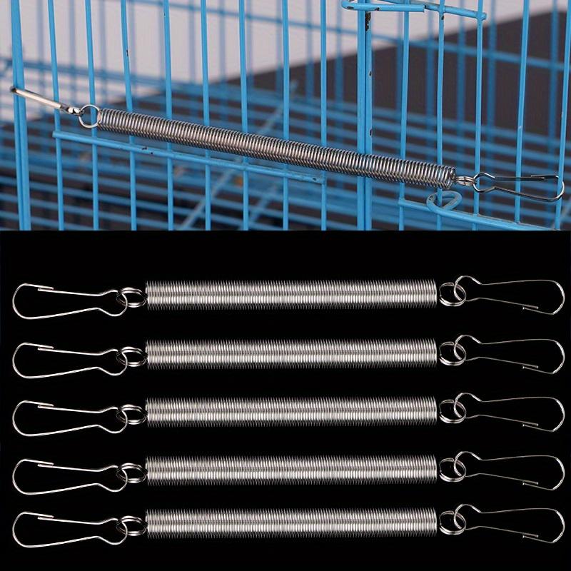 10pcs Rabbit Cage Springs with Dual Clips - 3.1" Durable Replacement for Small Pet Water Bottle Holders - For Small Animals