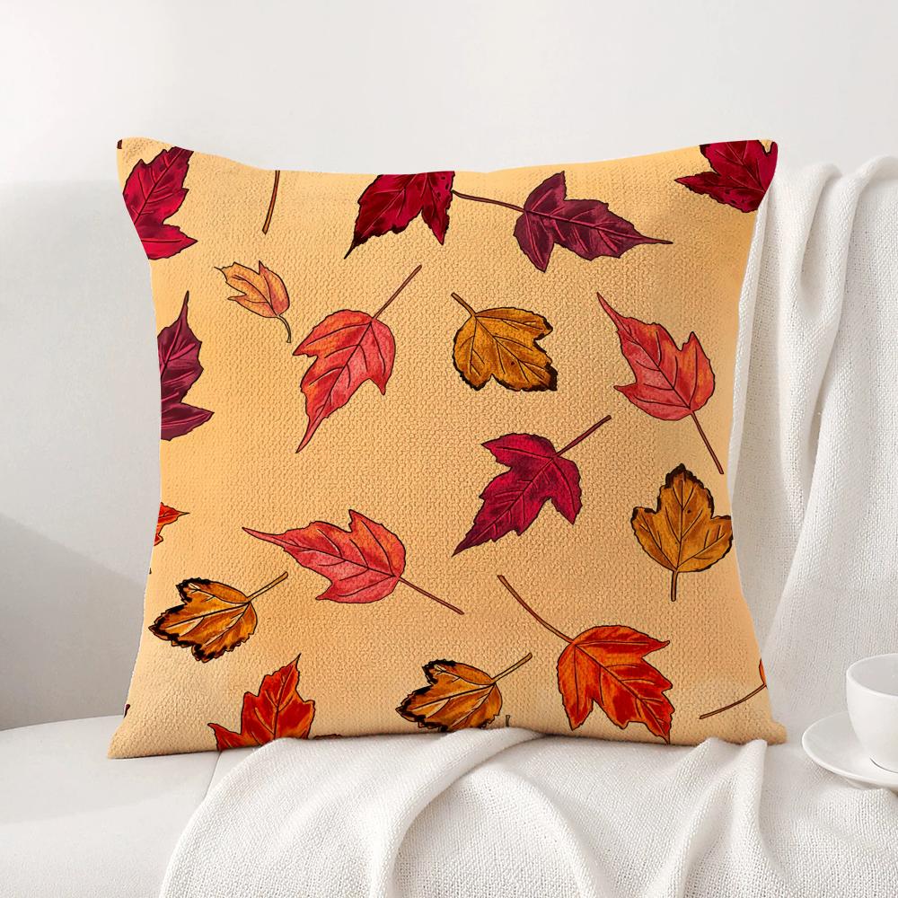 Autumn Leaves Print Cushion Cover, All-Season Universal & Removable Washable, Home Sofa & Bed Pillowcase